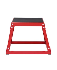 Sugift 12" Steel Plyo Jump Box Agility Training Platform Red