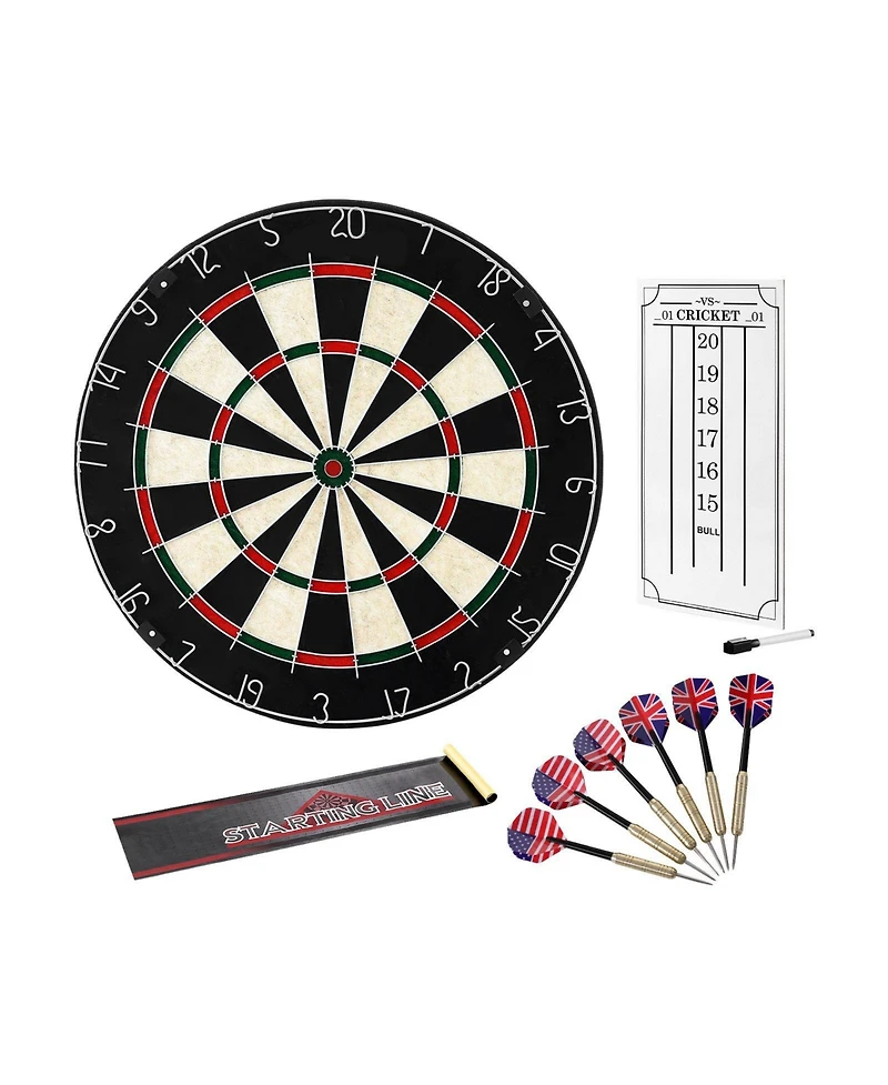 Sugift Dartboard Set with 6 Darts and Score Kit 17.7" Self-Healing Sisal Board