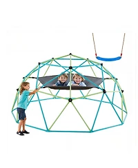 Mecale Climbing Dome, 10 ft Geometric Dome with Swing and Hammock, 1000 lb Capacity Outdoor Playground for Kids Ages 3–10