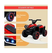 Bruce & Shark 12V Kids Electric Ride-On Car, Atv Style with Led Light, Music & Safety Belt