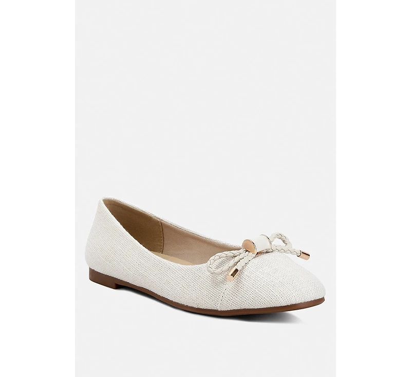 moi metallic embellished flat ballerinas