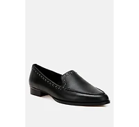 Wolferton Delicate Stud Detail Leather Loafers Women