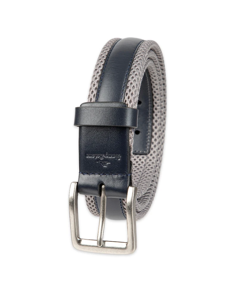 Tommy Bahama Men's Mesh Cushioned Leather Overlay Stretch Belt
