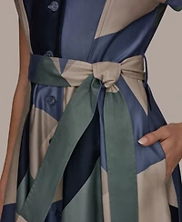 Donna Karan New York Petite Belted Short-Sleeve Shirtdress