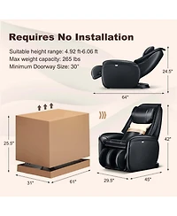 Costway Massage Chair Full Body Sl Track Zero Gravity with Pillow Reversible Footrest Heat