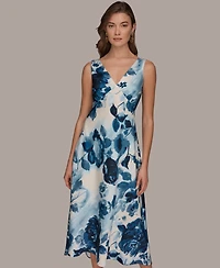 Donna Karan New York Women's V-Neck Midi Dress