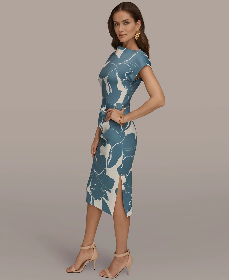 Donna Karan New York Women's Boat Neck Midi Dress