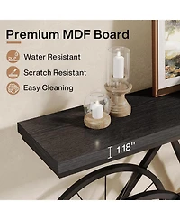 Tribesigns 70.9-Inch Extra Long Console Table, Narrow Sofa Modern Industrial Entryway Table Behind Couch Rustic Brown