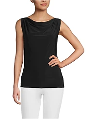 Lands' End Women's Sleeveless Silky Knit Drape Front Top