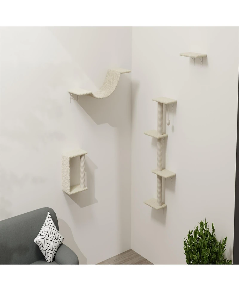 Aostirmotor Modern Wall-Mounted Cat Tree Tower