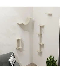 Aostirmotor Modern Wall-Mounted Cat Tree Tower