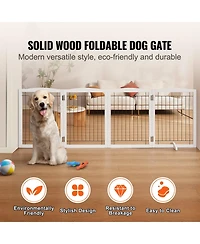 Cozito 4-Panel Foldable Freestanding Pet Gate, 96.5" W x 32" H