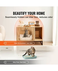 Cozito Wooden Cat Litter Box Enclosure with Metal Legs