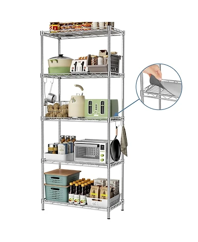 Lovmor 5-Tier 21 in W x 59 in H x 12 in D Adjustable Wire Shelving Unit