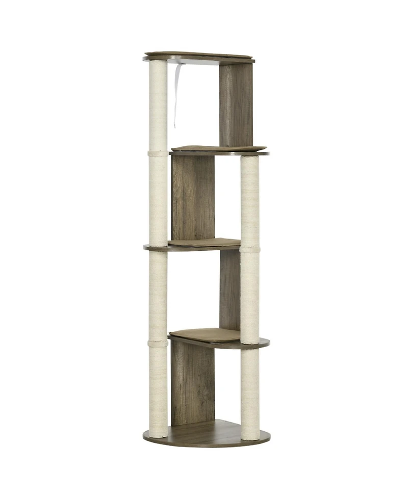 Aostirmotor 65" Corner Modern Cat Tree with Scratching Posts