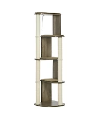 Aostirmotor 65" Corner Modern Cat Tree with Scratching Posts