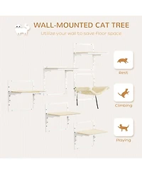 Aostirmotor Wall-Mounted Cat Tree with Adjustable Jumping Platforms