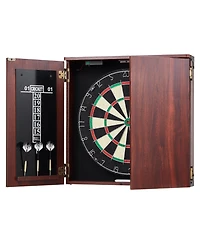 Sugift Dartboard and Cabinet Set with Led Light Official Size Game Bundle