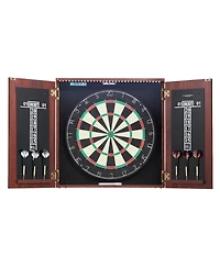 Sugift Dartboard and Cabinet Set with Led Light Official Size Game Bundle