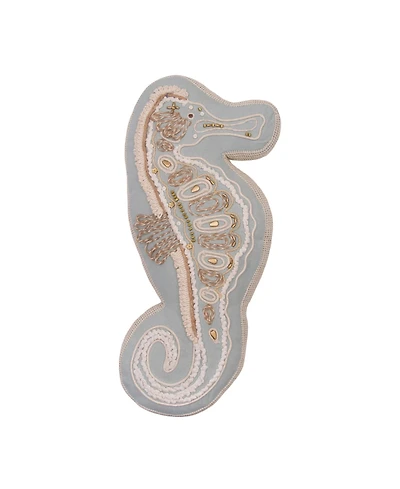 C&F Home Beaded Seahorse Coastal Embellished Accent Shaped Pillow