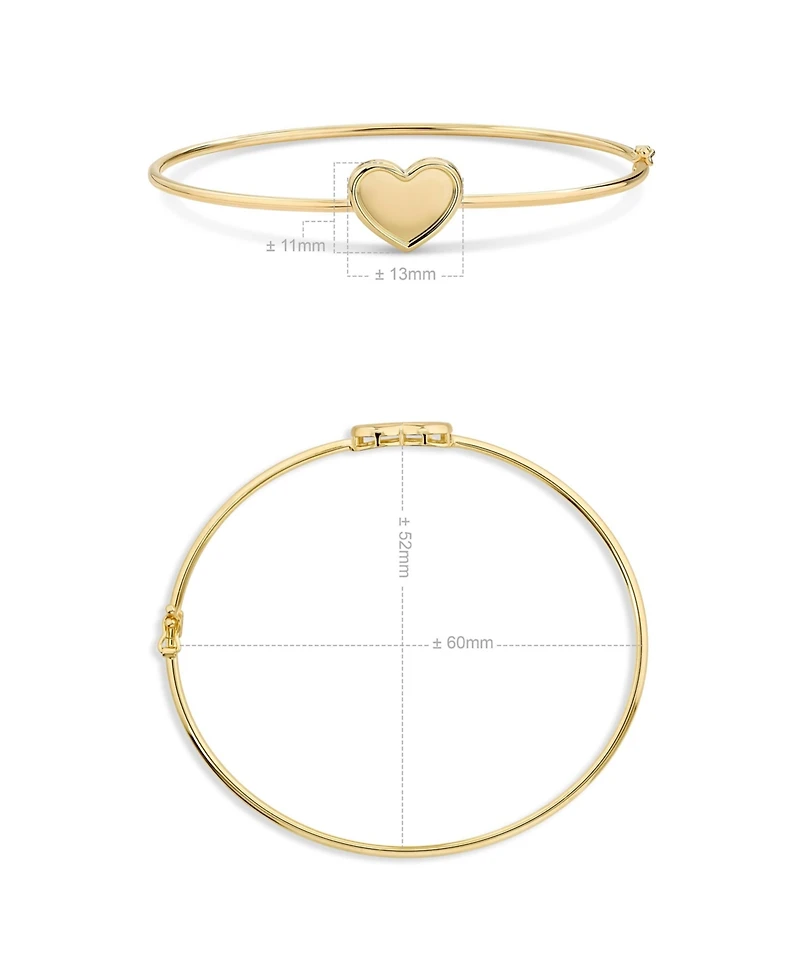 Devata 14K Gold Sweet Heart Bangle Bracelet