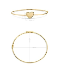 Devata 14K Gold Sweet Heart Bangle Bracelet