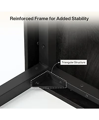 Tribesigns Farmhouse Dining Table for 4-6 People, 55 Inches Industrial Rectangular Kitchen Dinner