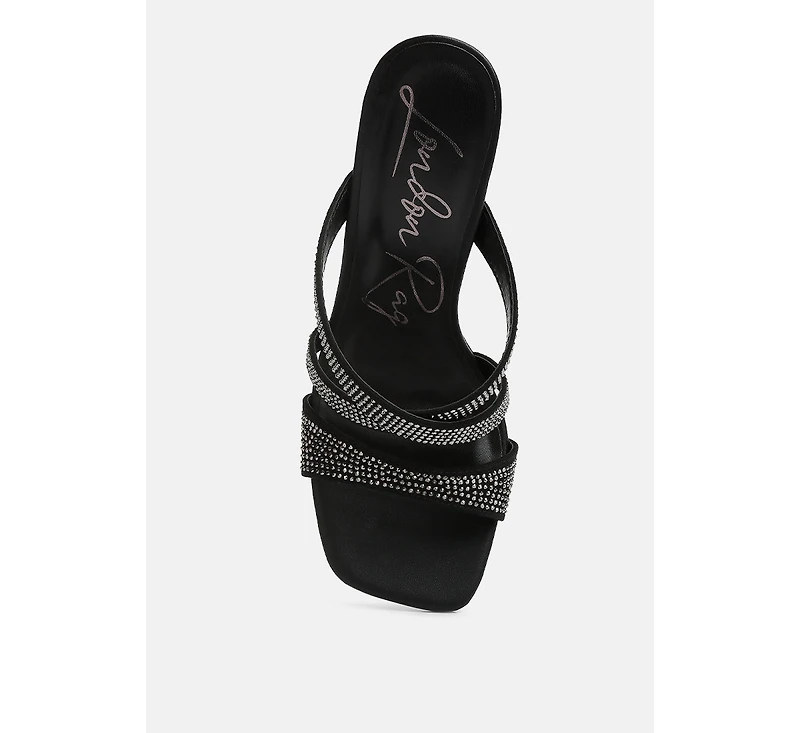 wapit rhinestone embellished straps sandals