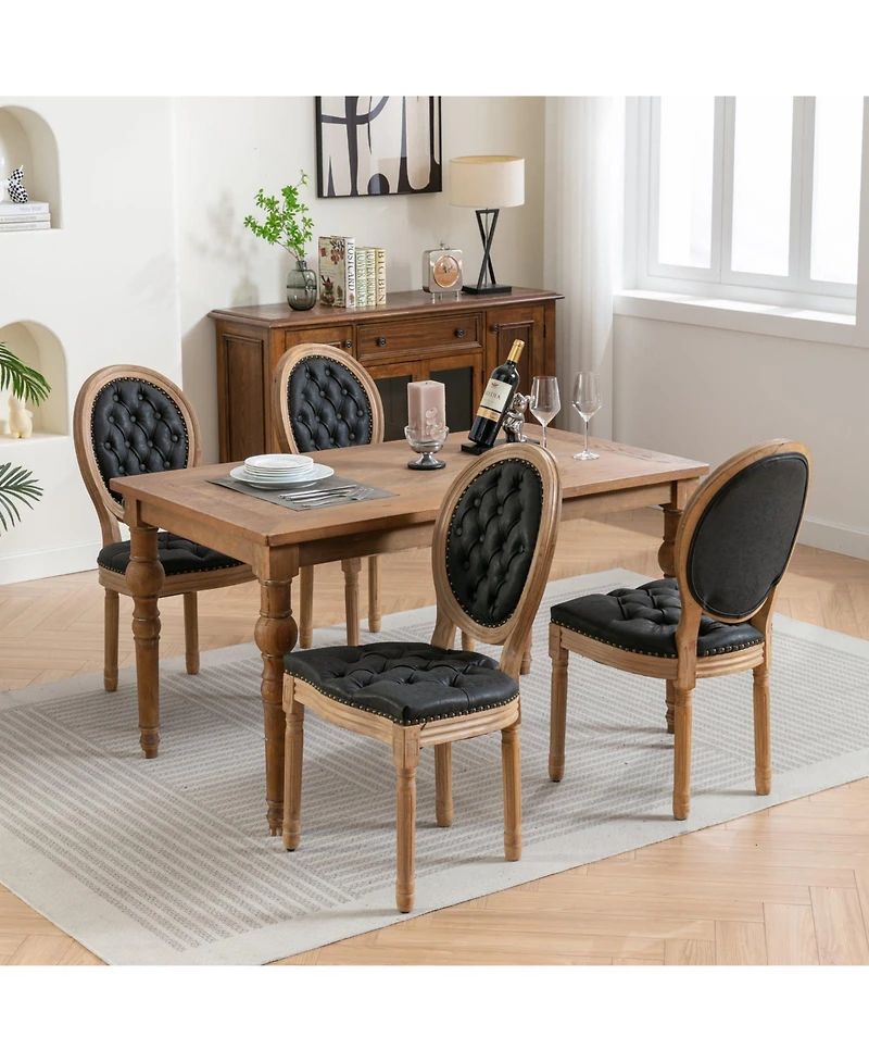 Simplie Fun Antique French Style Wood Frame Dining Chairs Set