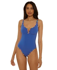 Becca Women's On the Edge Hand Looped V Wire One-Piece Swimsuit