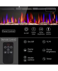 Homcom 50" Recessed or Wall Mounted Electric Fireplace w/ Remote Control