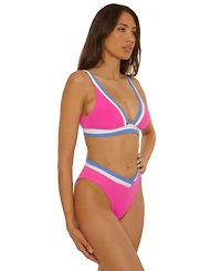 Becca Women's Color-Block High-Waist Swim Bottoms