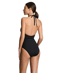 Lauren Ralph Women's Square Hip High Neck One-Piece Swimsuit