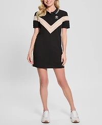 Guess Women's Suzanne Chevron-Striped Polo Dress
