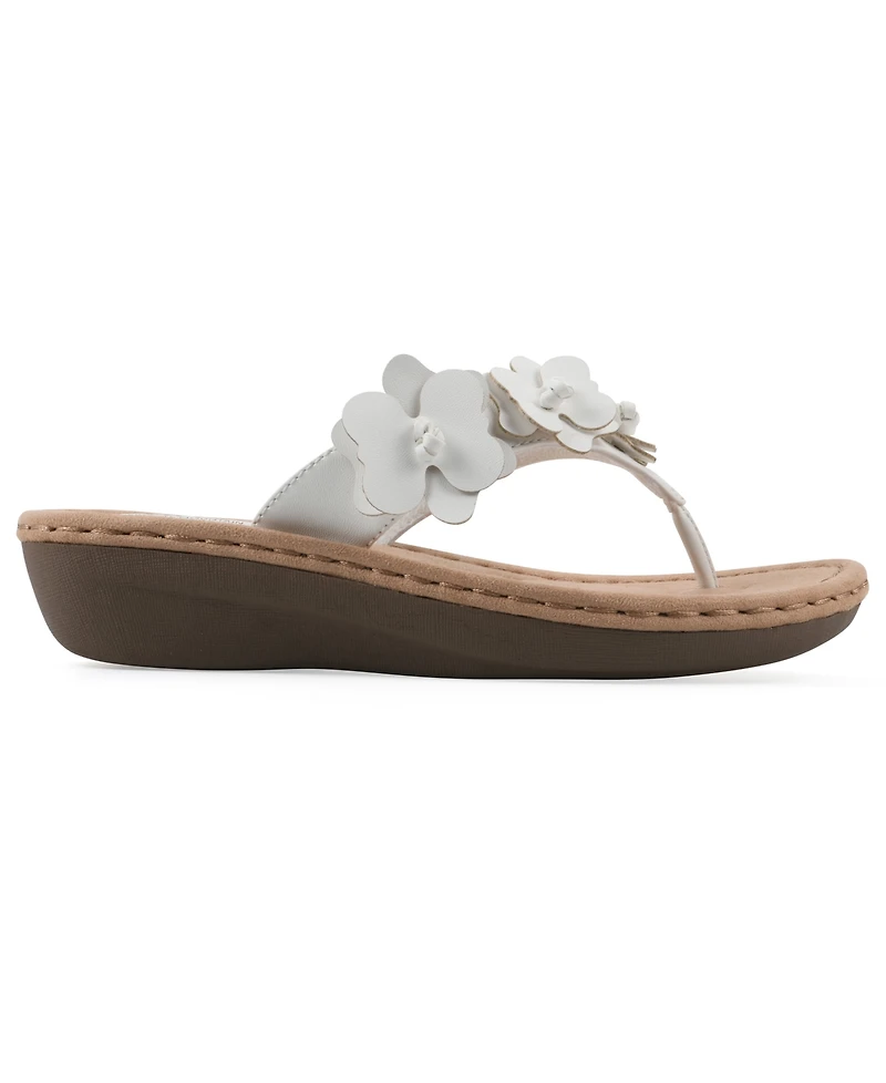 Cliffs by White Mountain Women's Cassilia Floral Wedge Sandals
