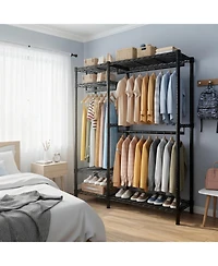 Raybee Clothes Rack Heavy Duty Loads 780LBS Clothing Racks for Hanging Clothes Adjustable Metal Portable Closet