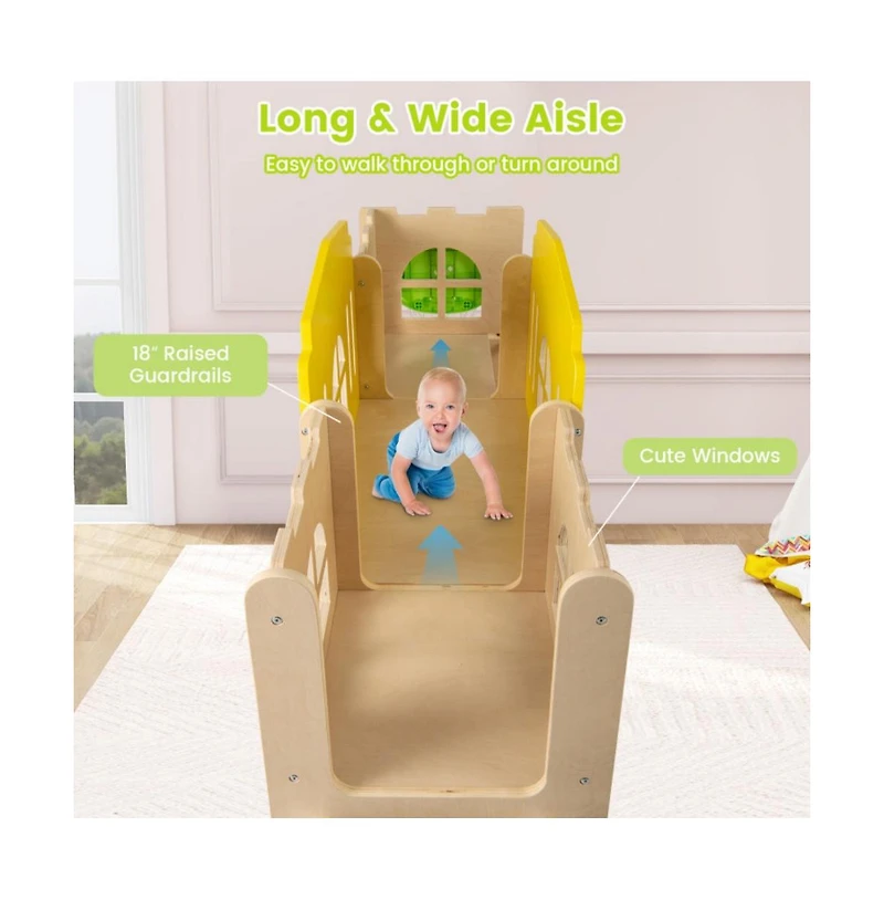 Hongge 7 in 1 Toddler Slide and Climber Set with Basketball Hoop