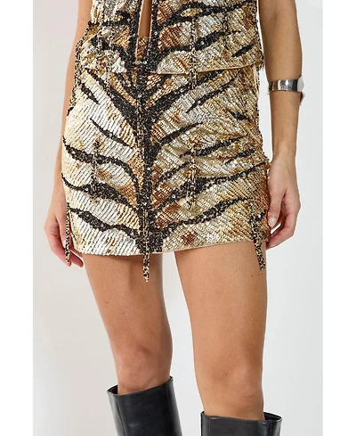 Nasty Gal Women's Tassel Sequin Mini Skirt
