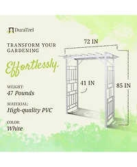 Dura-Trel Wellington Arbor 72" x 85" Outdoor Garden Arch Lattice Trellis