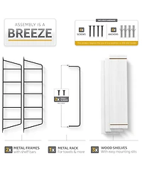 Sorbus 3-Tier Wooden Floating Shelves with Metal Brackets