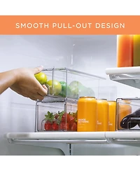 Sorbus 6 Pack Small Clear Stackable Pull Out Refrigerator Organizer Bins - Kitchen, Freezer & More