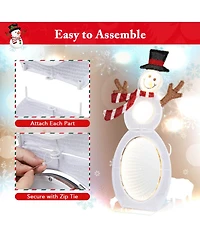 Costway 2.6 Ft Lighted Snowman with 105 Built-in Led Lights Metal Stand Zip Tie Stakes