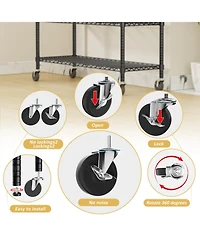 Lovmor 5-Tier 48 in W x 78 in H x 20 in D Height Adjustable Garage Wire Shelving Unit with wheels