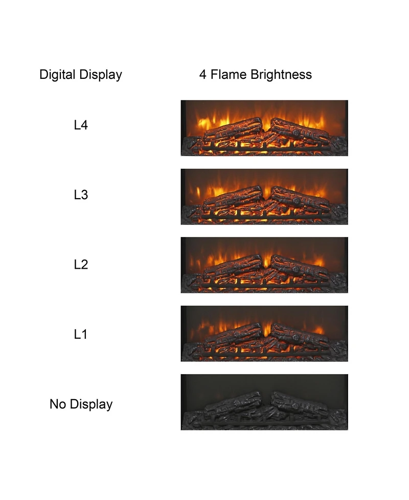 Flynama 3 inch electric fireplace insert, ultra thin heater with log set & realistic flame, remote control with timer, overheating protection