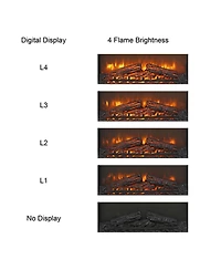 Flynama 3 inch electric fireplace insert, ultra thin heater with log set & realistic flame, remote control with timer, overheating protection