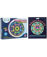 Kulture Khazana Rangoli Mandala: Activity Bundle -48 Pc Puzzle & Coloring Sticker Book