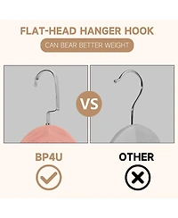 BP4U Premium Wide Shoulder Wooden Suit Hangers, Heavy-Duty Solid Wood Coat Hangers with Locking Pants Bar for Suits, Jackets