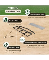 Yard Tuff 6' Spike Drag with Surface Leveling Bar and Drag Mat for Atv/UTVs