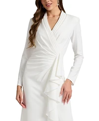 Tadashi Shoji Women's Markum Long-Sleeve Flounce Gown