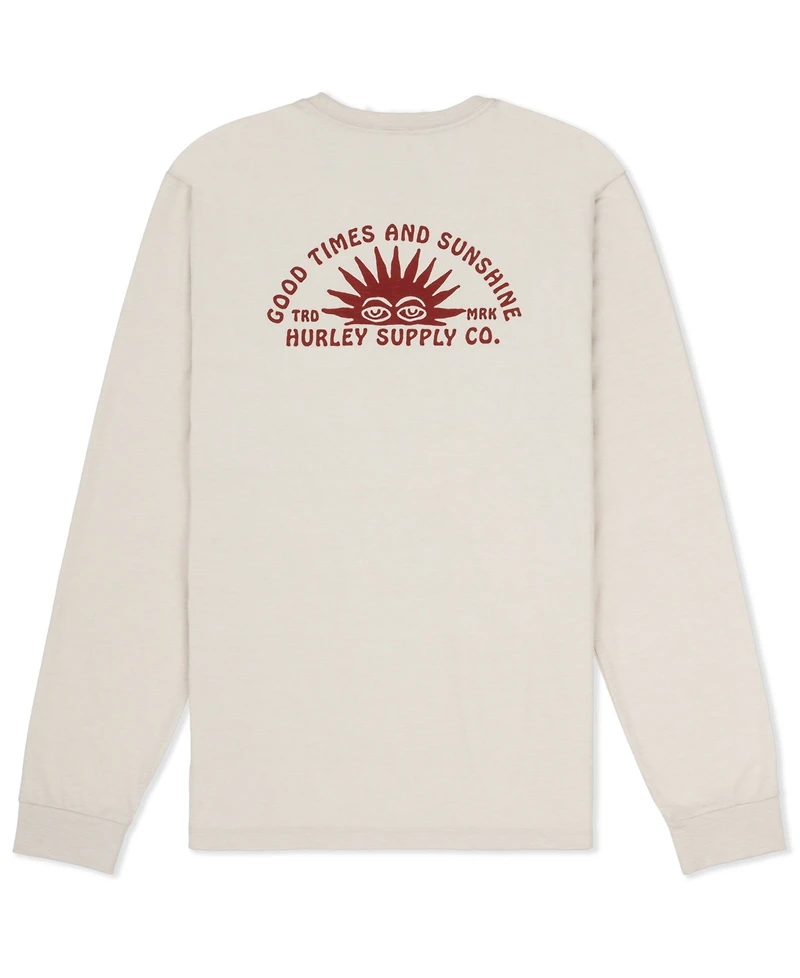 Hurley Men's Sunshine Slub Crewneck Long-Sleeve T-Shirt